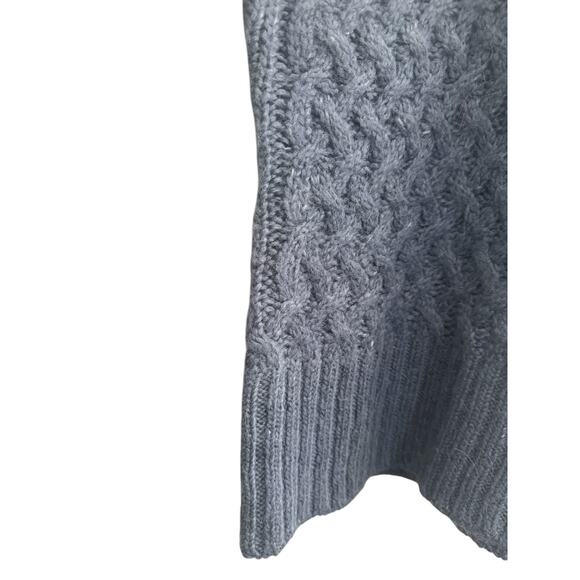 Kenji Womens Medium Blue Wool Alpaca Blend Hooded Cable Knit Sweater #5746 - Picture 5 of 12